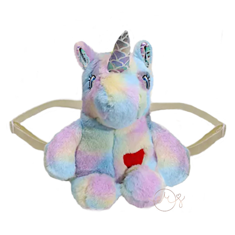 PLUCHE UNICORN RUGZAK PINK/BLUE